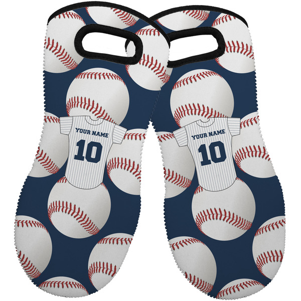 Custom Baseball Jersey Neoprene Oven Mitts - Set of 2 w/ Name and Number
