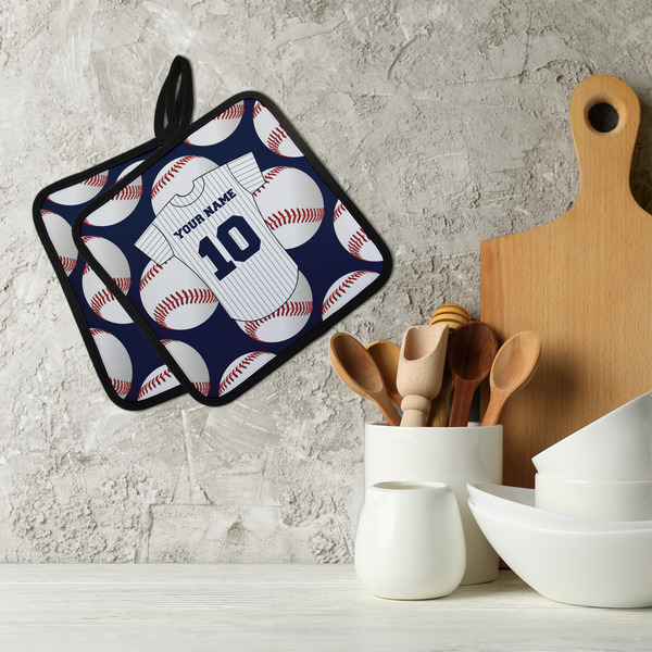 Baseball Jersey Neoprene Pot Holder - Set of 2  LIFESTYLE