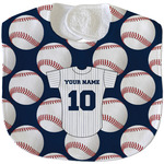 Baseball Jersey Velour Baby Bib w/ Name and Number