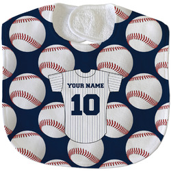 Baseball Jersey Velour Baby Bib w/ Name and Number