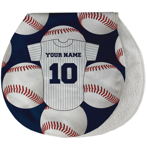 Custom Baseball Jersey Burp Pad - Velour w/ Name and Number