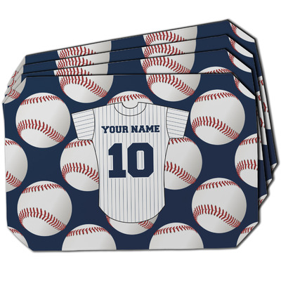 Baseball Jersey Dining Table Mat - Octagon w/ Name and Number