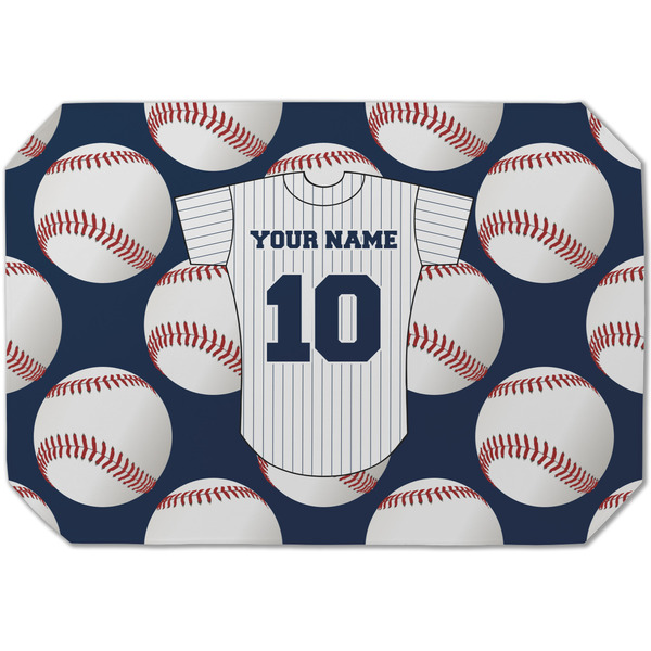 Custom Baseball Jersey Dining Table Mat - Octagon (Single-Sided) w/ Name and Number