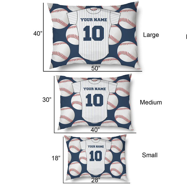 Baseball Jersey Outdoor Dog Beds - SIZE CHART