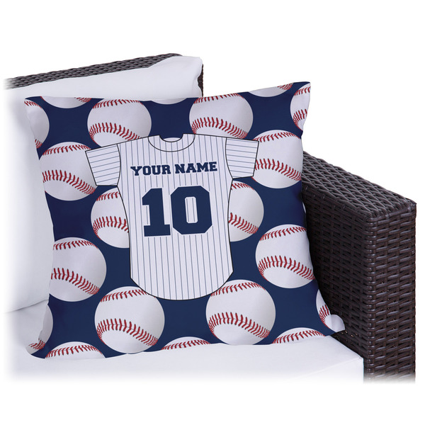 Custom Baseball Jersey Outdoor Pillow - 16" (Personalized)