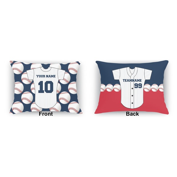 Baseball Jersey  Outdoor Rectangular Throw Pillow (Front and Back)
