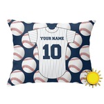 Baseball Jersey Outdoor Throw Pillow (Rectangular) (Personalized)