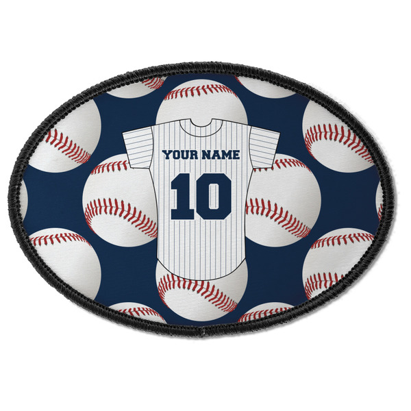 Custom Baseball Jersey Iron On Oval Patch w/ Name and Number