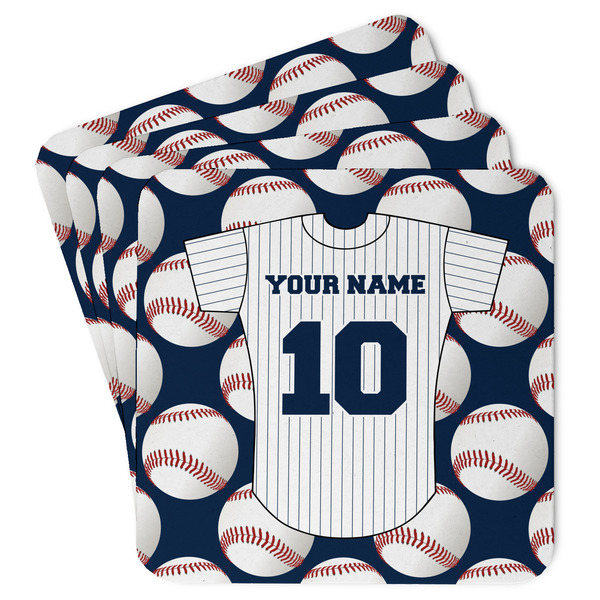 Custom Baseball Jersey Paper Coasters w/ Name and Number