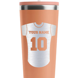 Baseball Jersey RTIC Everyday Tumbler with Straw - 28oz - Peach - Single-Sided (Personalized)