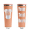 Baseball Jersey Peach RTIC Everyday Tumbler - 28 oz. - Front and Back