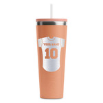 Baseball Jersey RTIC Everyday Tumbler with Straw - 28oz - Peach - Double-Sided (Personalized)