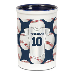 Baseball Jersey Ceramic Pencil Holders - Blue