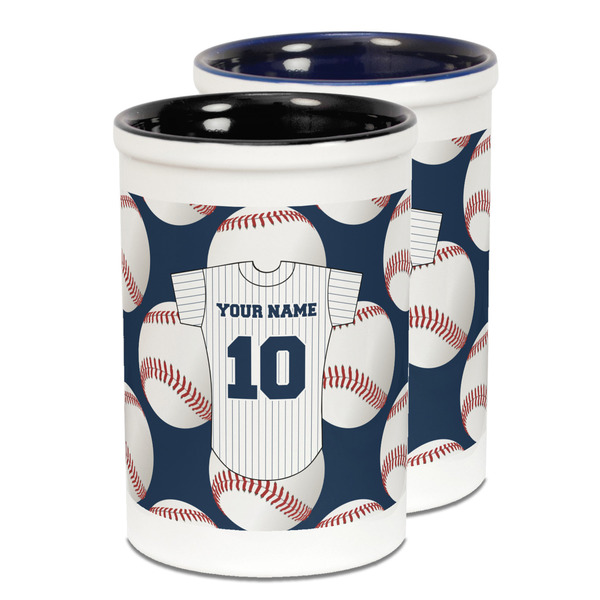 Custom Baseball Jersey Ceramic Pencil Holder - Large