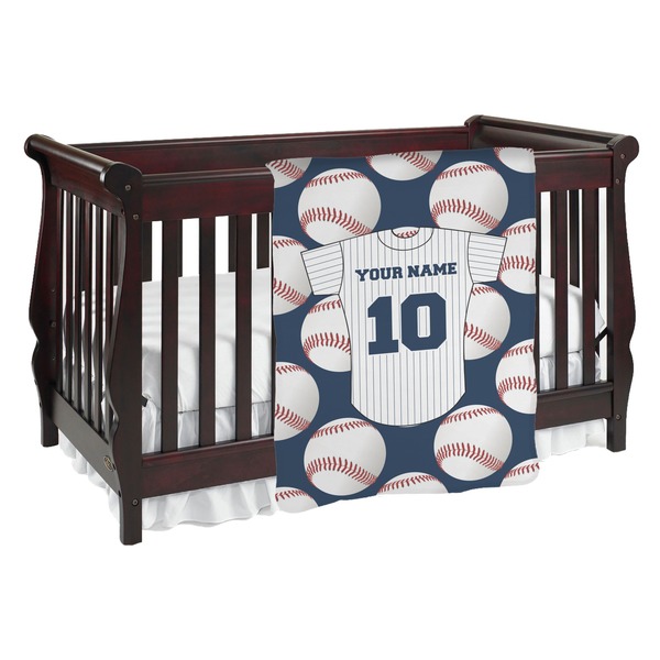 Custom Baseball Jersey Baby Blanket (Double Sided) (Personalized)