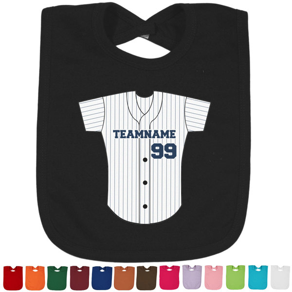 Custom Baseball Jersey Cotton Baby Bib (Personalized)