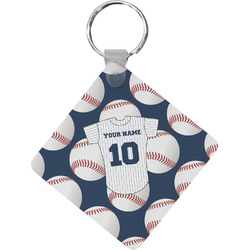 Baseball Jersey Diamond Plastic Keychain w/ Name and Number