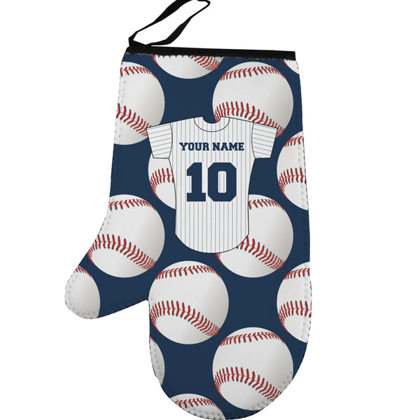 Baseball Jersey Personalized Oven Mitt - Left