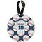 Baseball Jersey Plastic Luggage Tag - Round (Personalized)