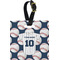 Baseball Jersey Plastic Luggage Tag - Square w/ Name and Number
