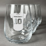 Baseball Jersey Stemless Wine Glasses (Set of 4) (Personalized)