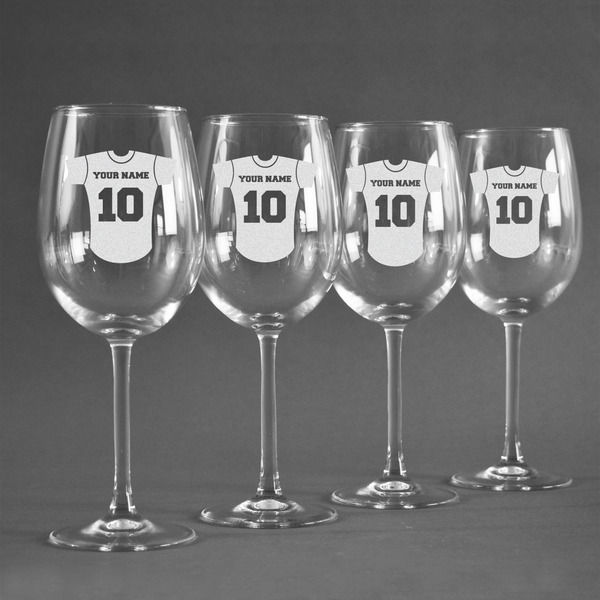 Baseball Jersey Personalized Wine Glasses (Set of 4)