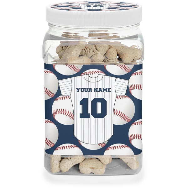 Custom Baseball Jersey Dog Treat Jar (Personalized)