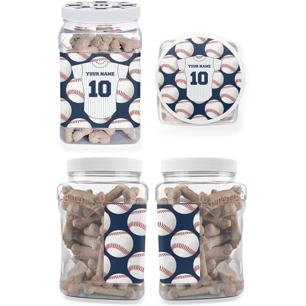 Baseball Jersey Pet Treat Jar - Multiple Angles