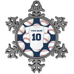 Baseball Jersey Vintage Snowflake Ornament (Personalized)