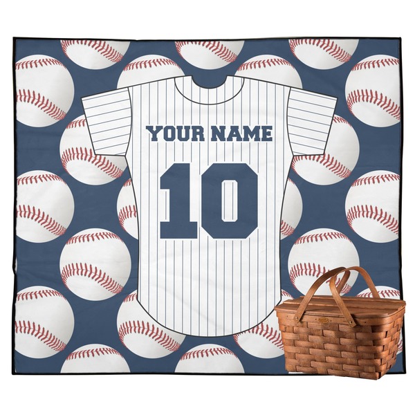 Custom Baseball Jersey Outdoor Picnic Blanket (Personalized)