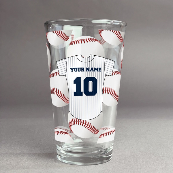 Custom Baseball Jersey Pint Glass - Full Print (Personalized)