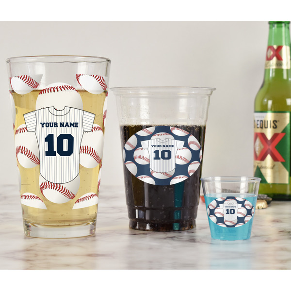 Baseball Jersey Pint Glass - Full Fill w Transparency - In Context