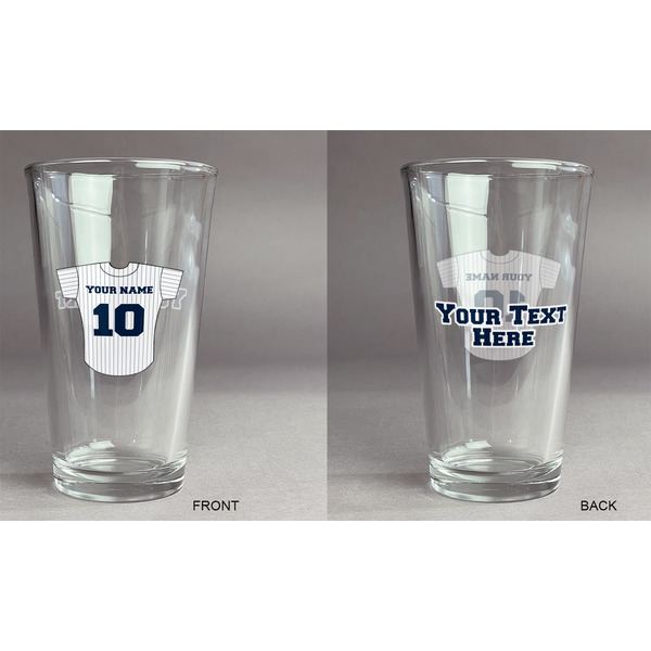 Baseball Jersey Pint Glass - Two Content - Approval