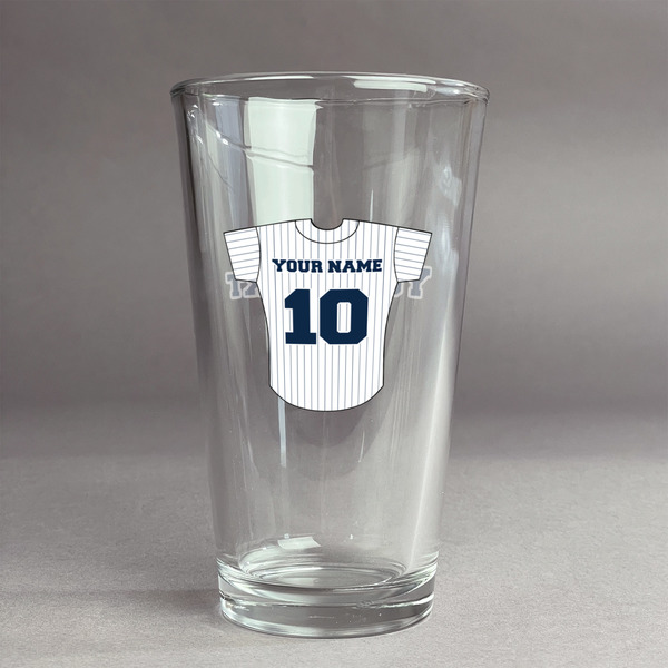 Custom Baseball Jersey Pint Glass - Full Color Logo (Personalized)