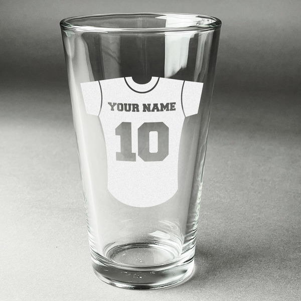 Custom Baseball Jersey Pint Glass - Engraved (Personalized)