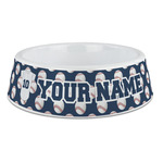 Baseball Jersey Plastic Dog Bowl - Large (Personalized)