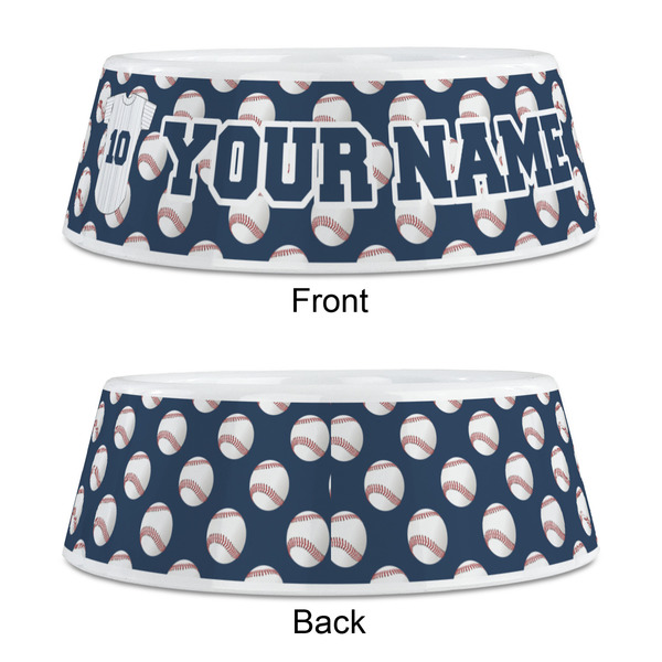 Baseball Jersey Plastic Pet Bowls - Medium - APPROVAL