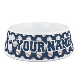 Baseball Jersey Plastic Dog Bowl - Medium (Personalized)