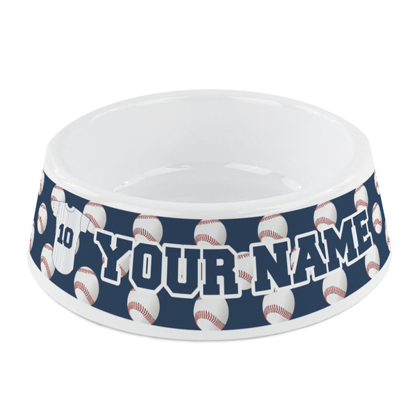 Custom Baseball Jersey Plastic Dog Bowl - Small (Personalized)