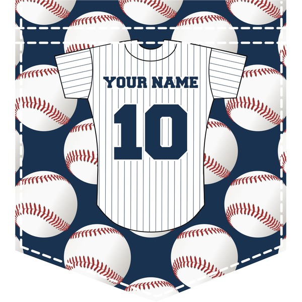 Custom Baseball Jersey Iron On Faux Pocket (Personalized)