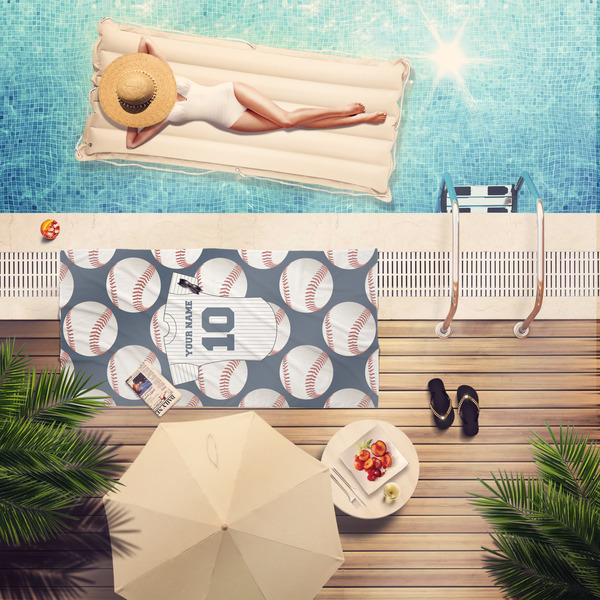 Baseball Jersey Pool Towel Lifestyle