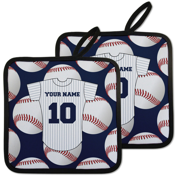 Custom Baseball Jersey Pot Holders - Set of 2 w/ Name and Number