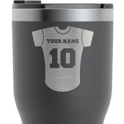 Baseball Jersey RTIC Tumbler - Black - Engraved Front (Personalized)