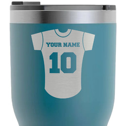 Baseball Jersey RTIC Tumbler - Dark Teal - Laser Engraved - Double-Sided (Personalized)