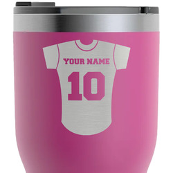 Baseball Jersey RTIC Tumbler - Magenta - Laser Engraved - Double-Sided (Personalized)