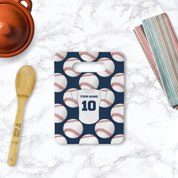 Baseball Jersey Rectangle Trivet with Handle - LIFESTYLE