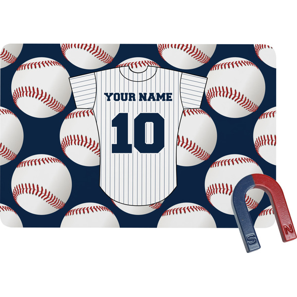 Custom Baseball Jersey Rectangular Fridge Magnet (Personalized)