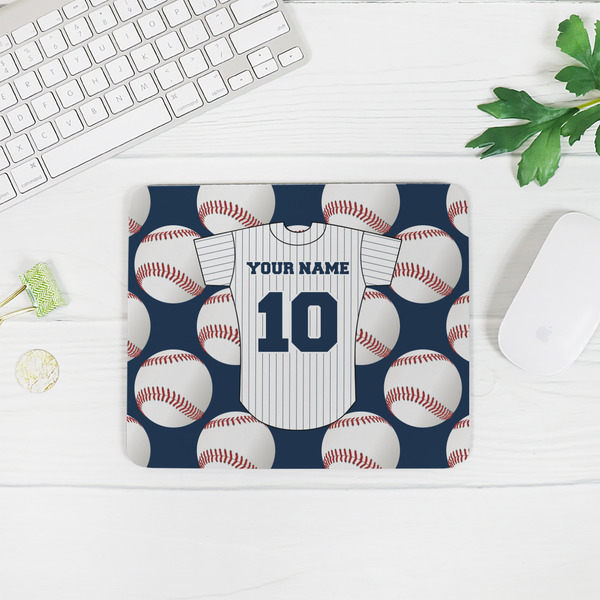 Baseball Jersey Rectangular Mouse Pad - LIFESTYLE 2