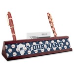 Baseball Jersey Red Mahogany Nameplate with Business Card Holder (Personalized)
