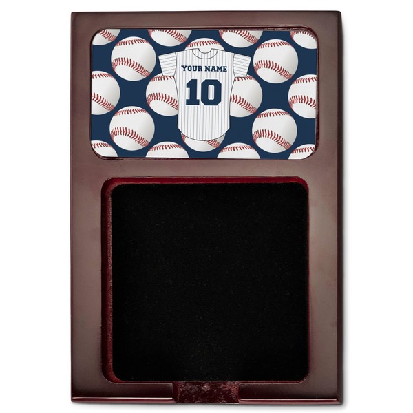 Baseball Jersey Red Mahogany Sticky Note Holder - Flat